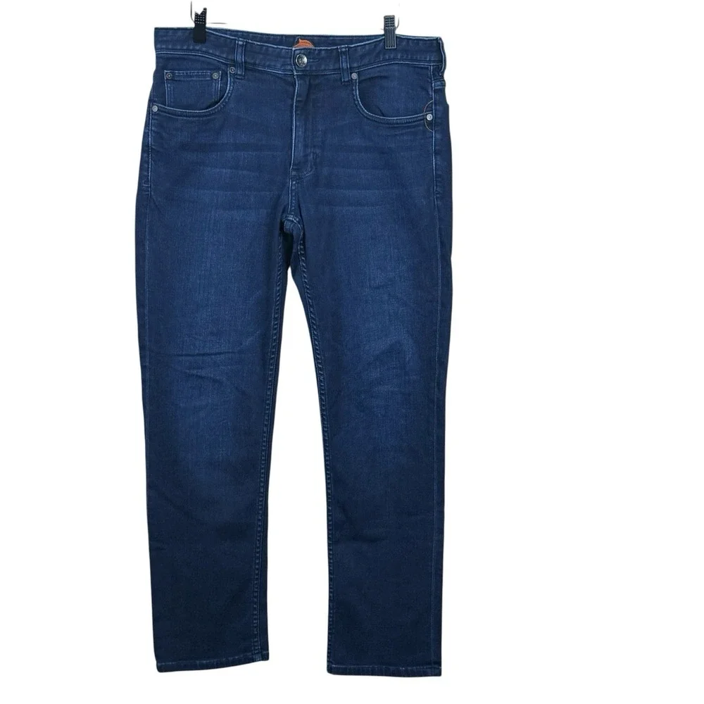 Tommy Bahama Jeans Mens 32 Blue Boracay Straight Leg Dark Wash Stretch Denim